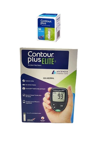 Contour Plus Elite Ölçüm Cihazı + Test Stribi 50'Li (SKT:04/2027) ürün görseli 1