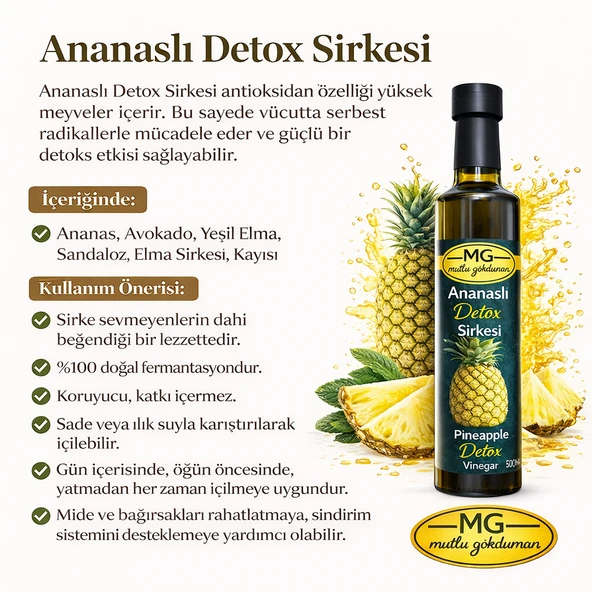 Mutlu Gökduman Ananasli Detox Sirkesi - Resim 2