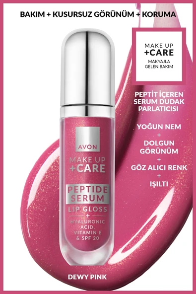AVON Make Up + Care Peptit İçeren Serum Gloss Dudak Parlatıcısı - Dewy Pink ürün görseli 1