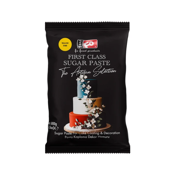 Sarı First Class Kaplama, Dekor ve Çiçek Yapımı için Şeker Hamuru 1 kg ürün görseli 1