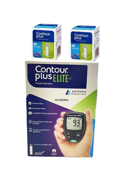 Contour Plus Elite Ölçüm Cihazı + Test Stribi 50'Li X 2 KUTU (SKT:04/2027) ürün görseli 1