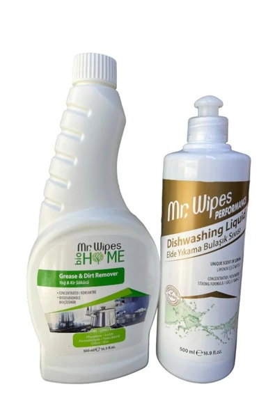 Farmasi Mr.wipes performance Elde Yıkama Bulaşık Deterjanı ve Farmasi Mr Wipes Yağ ve Kir Sökücü ürün görseli 1