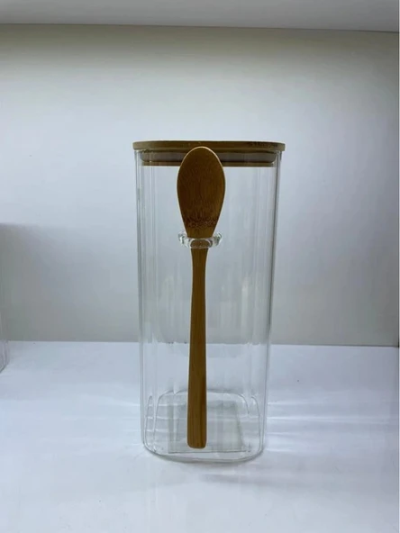 Cooker Cam Bambu Kaşıklı Kavanoz 21.5cm ürün görseli 1