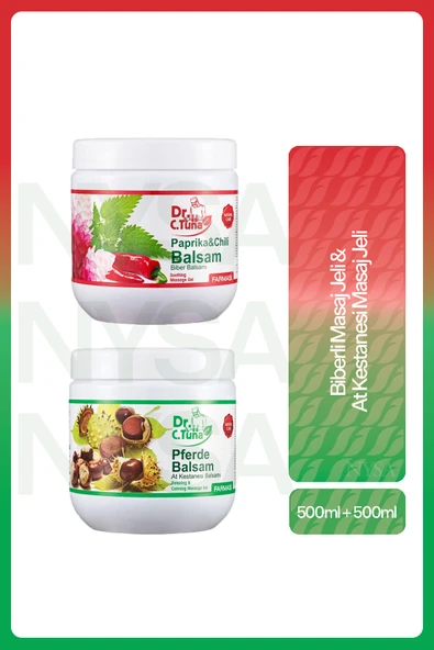 Farmasi Dr. C. Tuna Biberli Masaj Jeli 500 ml ve At Kestanesi Masaj Jeli 500 ml ürün görseli 1