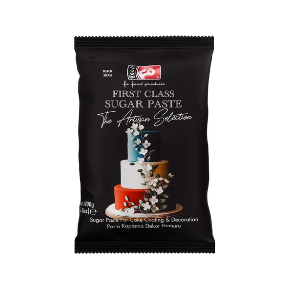 Siyah First Class Kaplama, Dekor ve Çiçek Yapımı için Şeker Hamuru 1 kg ürün görseli 1