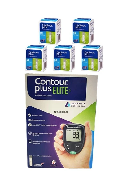 Contour Plus Elite Ölçüm Cihazı + Test Stribi 50'Li X 5 KUTU (SKT:04/2027) ürün görseli 1