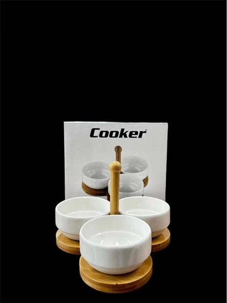 Cooker Porselen 3'lü Sunumluk ürün görseli 1