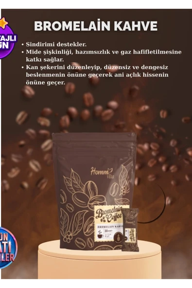 Homm Bitkisel Homm Vita Bromelain Kahve 3gr X 30 Adet - Aylık Paket ürün görseli 1