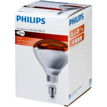 Philips İnfrared Ampul 250 Watt Kırmızı Isıtan Lamba ürün görseli 1