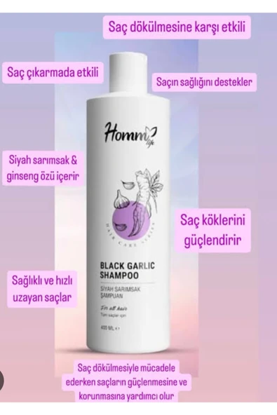 Homm Bitkisel Dökülme Önleyici Homm Life Siyah Sarımsak Şampuan 400 ml ürün görseli 1