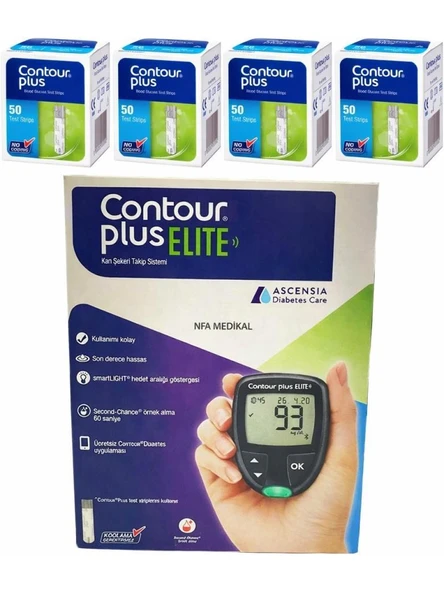 Contour Plus Elite Ölçüm Cihazı + Test Stribi 50'Li X 4 KUTU (SKT:04/2027) ürün görseli 1