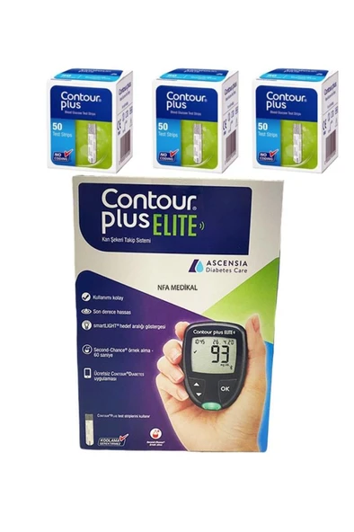 Contour Plus Elite Ölçüm Cihazı + Test Stribi 50'Li X 3 KUTU (SKT:04/2027) ürün görseli 1