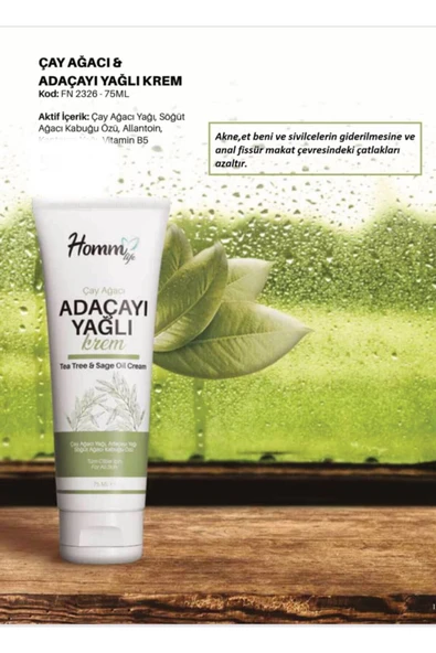 Krem Homm Bitkisel Çay Ağacı Adaçaylı Krem 75 ml ürün görseli 1