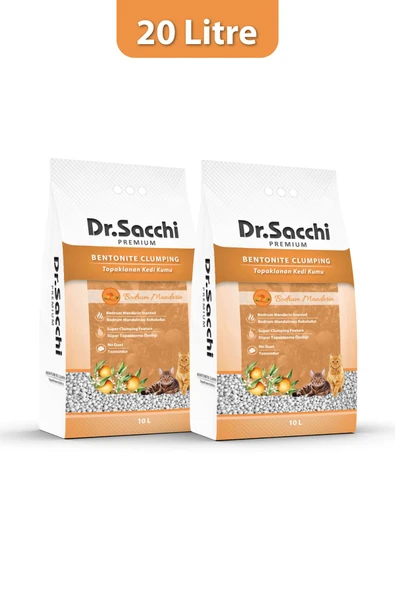 Dr. Sacchi Dr.sacchi Bodrum Mandalinası Kokulu Bentonit Kedi Kumu 10 Lt X2ad ürün görseli 1