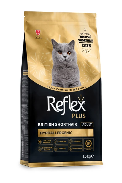 Reflex Plus British Shorthair Hipoalerjenik Yetişkin Kedi Maması 1,5 kg ürün görseli 1