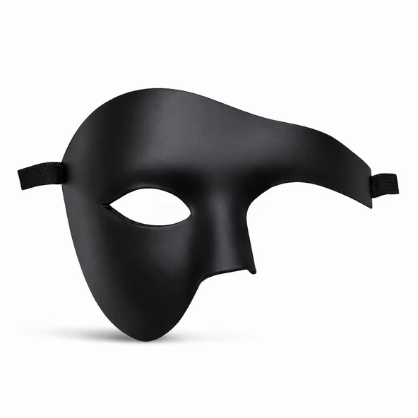 Siyah Yarım Erkek Maske – Phantom Parti & Balo Maskesi ürün görseli 1