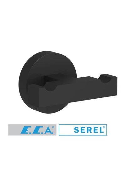 Eca Serel Rita İkili Askılık Havluluk Mat Siyah 140112006S ürün görseli 1