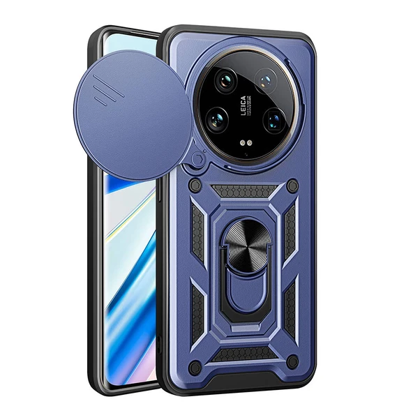 Xiaomi Mi 14 Ultra Kılıf Magnetik Standlı Kamera Korumalı Sürgülü Vega Kapak ürün görseli 1