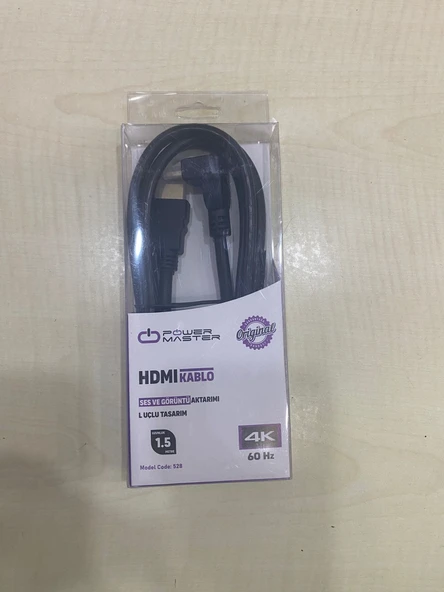 Powermaster L Uçlu HDMI Kablo 1.5 Metre ürün görseli 1