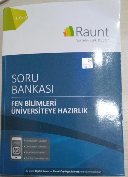 RAUNT 11.SINIF FEN BİLİMLERİ SORU BANKASI (ÜNİVERSİTEYE HAZIRLIK)  190 SAYFA ürün görseli 1