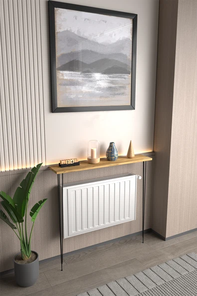 AWOX Violet Minimalist Metal Ayaklı Dar Dresuar Dekoratif Petek Üstü Dresuar 90 Cm ürün görseli 1
