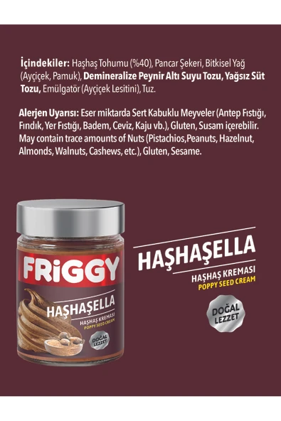 FRİGGY Haşhaşella Haşhaş Kreması 320GR - Resim 4