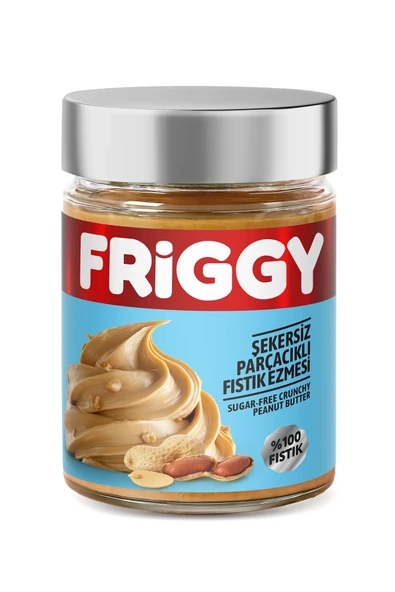 FRİGGY Şekersiz Parçacıklı Fıstık Ezmesi %100 Fıstık 320GR ürün görseli 1