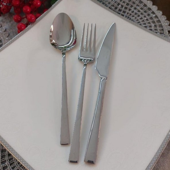 Seramikci 6lı Yemek Çatalı Platin - Resim 2