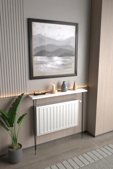 AWOX Violet Minimalist Metal Ayaklı Dar Dresuar Dekoratif Petek Üstü Dresuar 90 Cm ürün görseli 1
