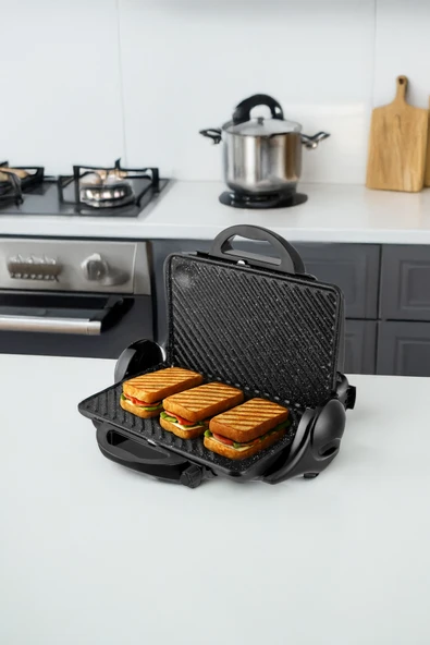 TİMİON Awox Orion Tost Ve Izgara Makinesi 180° Açılabilir 1800w Siyah ürün görseli 1