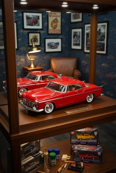 Vardem 1:24 1955 Chrysler C300 Araba Kırmızı MM-73302 ürün görseli 1