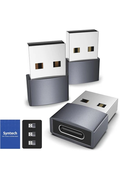 USB-C Kadın USB Erkek Adaptör 3'lü Paket Alüminyum Tip C Şarj Dönüştürücü iPhone Uyumlu ürün görseli 1