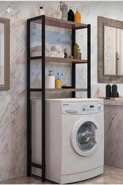 WOODHOME Çamaşır Makinesi Üstü Düzenleyici Raf Banyo Rafı Makina Üstü Çok Amaçlı Dolap ürün görseli 1