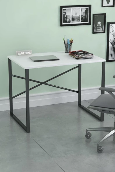 Marketonya 60x90 Cm Çalışma Masası Bilgisayar Masası Ofis Masası Beyaz ürün görseli 1