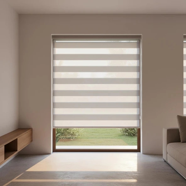 ZEBRA STOR JAKAR KIRIK BEYAZ 140X200 - Resim 2
