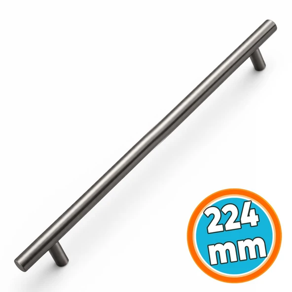 (1 Adet) Titanyum Renk Metal Mobilya Mutfak Dolap Çekmece Dolabı Kulbu Kulpu Kulpları 224 mm ürün görseli 1