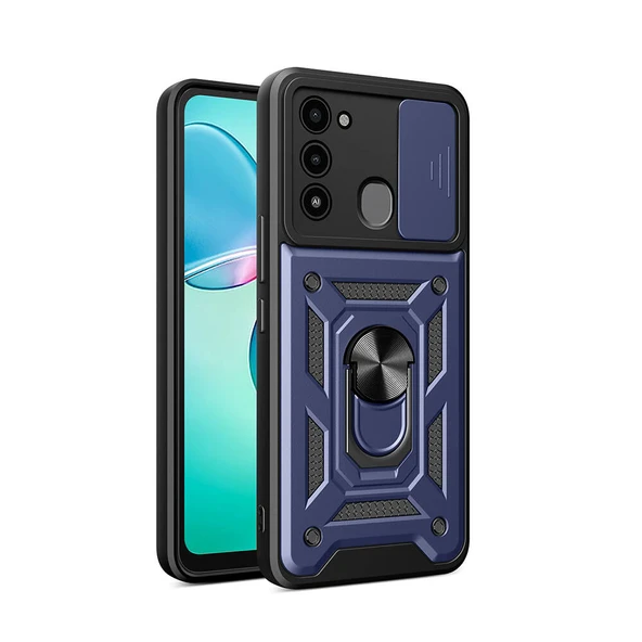 Tecno Spark 8C Kılıf Magnetik Standlı Kamera Korumalı Sürgülü Vega Kapak ürün görseli 1