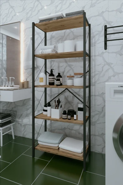 DizaynMotion 5 Raflı  Dekoratif Banyo Dolabı Banyo Düzenleyici ürün görseli 1