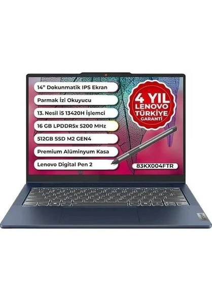 Lenovo IdeaPad 5 14IRH9 83KX004FTR i5-13420H 16 GB 512 GB SSD UHD Graphics 14" WUXGA İkisi Bir Arada Notebook ürün görseli 1