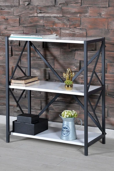 Peruma Home 3 Raflı Mini Kitaplık Dekoratif Mini Kitaplık Ayakkabılık ürün görseli 1