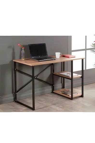 ZEYN MOBİLYA Zeyn Metal Çalışma Ofis Bilgisayar Laptop Masası 50x120 Ceviz 1925 ürün görseli 1