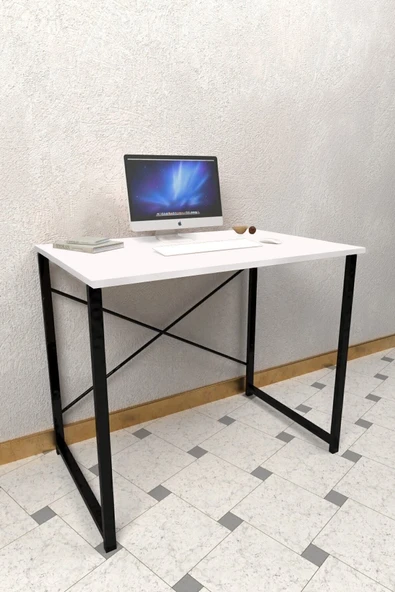 OZBAYHOME 60x90 Cm Beyaz Çalışma Masası Laptop Bilgisayar Masası Ofis Ders Yemek Cocuk Masası ürün görseli 1