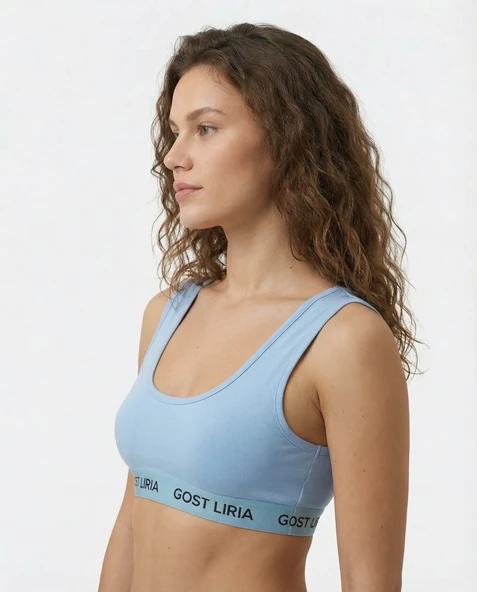 Soft Blue Spor Bralet Mavi - Resim 4