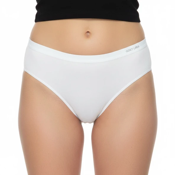Premium Bambu Kadın Slip – 6’lı  Paket Beyaz - Resim 2
