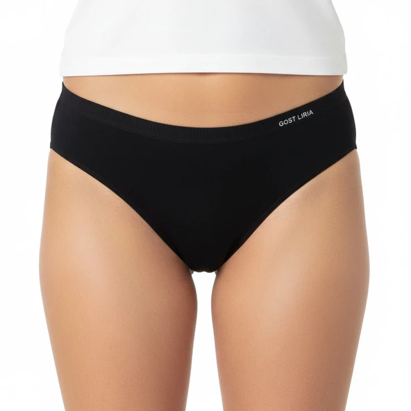 Premium Bambu Kadın Slip – 6’lı  Paket Siyah - Resim 2