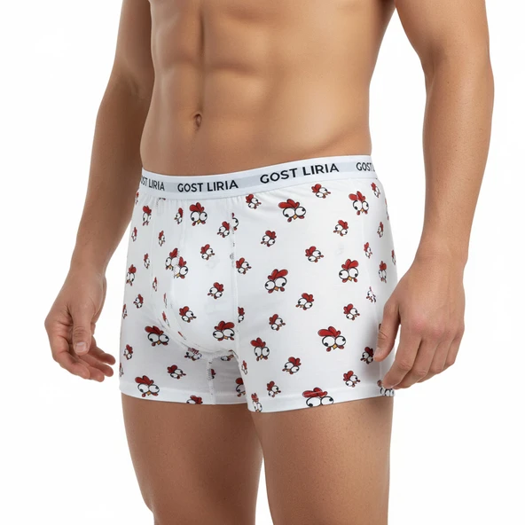 Chicken Desenli Erkek Boxer - Resim 4