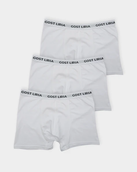 Bare Erkek Boxer – 3’lü Paket Beyaz ürün görseli 1