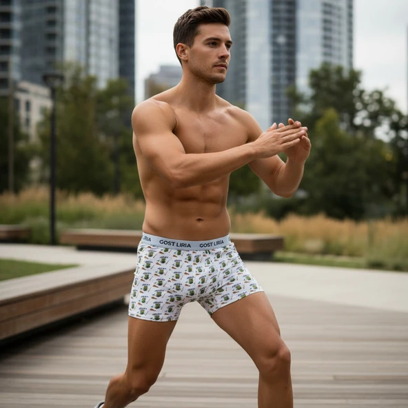 Macha Desenli Erkek Boxer - Resim 8
