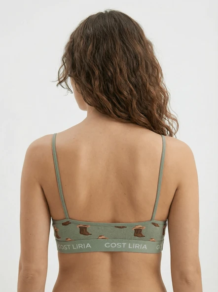 Covboy  Desenli Kadın Bralet - Resim 5
