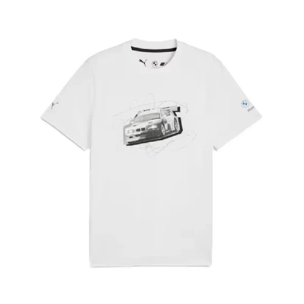 Puma BMW MMS Ess Graphic Tee Erkek Beyaz Tişört 63489902 ürün görseli 1